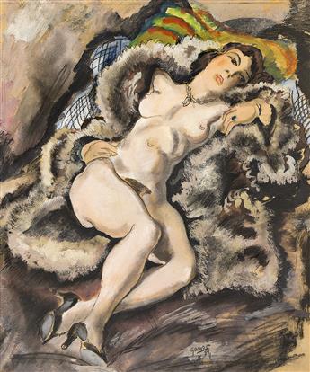 EMIL GANSO Reclining Female Nude.